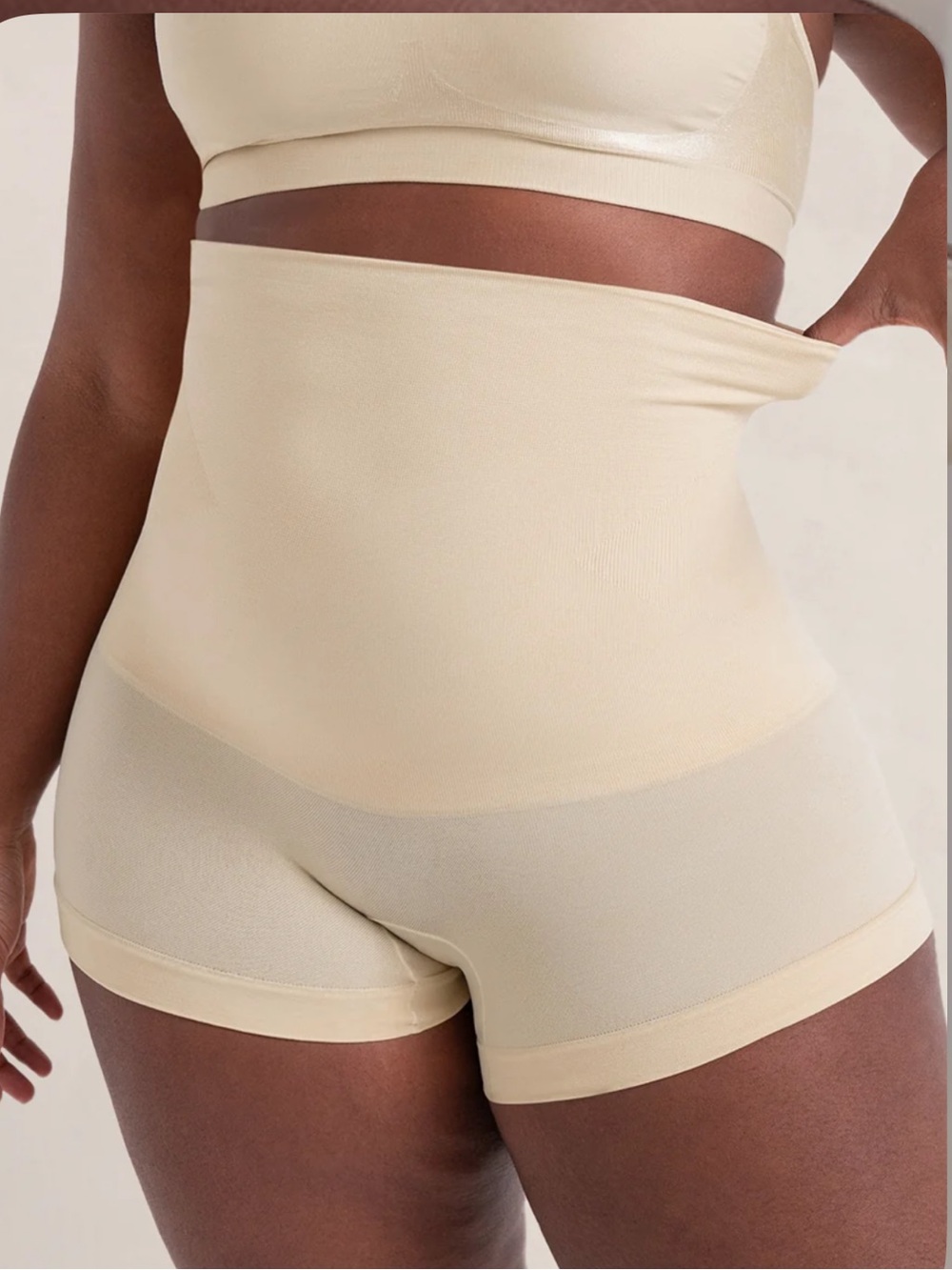 Shapermint Essentials All Day Every Day High-Waisted Shaper Boyshort Nude XL new